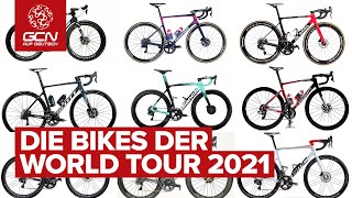 Die Bikes der World Tour Teams 2021  Welche Rennräder fahren die Profis [upl. by Narik]