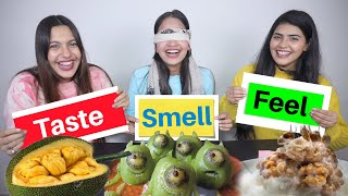 Smell Taste and Feel Challenge with DingDongGirls  Challenge Gone Wrong 🥵 [upl. by Yttig]