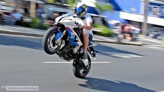 Best of Bikers 2014  Superbikes Burnouts Wheelies Revvs and loud exhaust sounds [upl. by Ahsini]