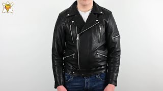 Goldtop 617 Leather Motorcycle Jacket  Black [upl. by Yenahteb]