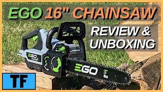 EGO 16quot Chainsaw Review  Unboxing and Testing Tough Cordless Battery Powered CS1613 [upl. by Augustin]