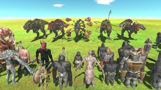 Mutant War  Mutant Dinosaurs Vs Mutant Primates  Infernals  Animal Revolt Battle Simulator [upl. by Lesoj604]