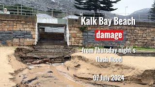 Kalk Bay Beach damage from Thursday night’s flash flood  07 July 2024 [upl. by Idelia]