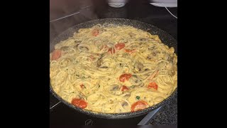 Spaghetti in Champignon Sahnesauce Pasta Funghi schnelles und einfaches Mittagessen  Nudle Recept 👍 [upl. by Hamforrd]