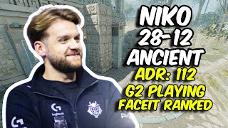 NiKo playing with G2 2812 Ancient FACEIT Ranked July 27 2024  CS2 POV [upl. by Jarietta]