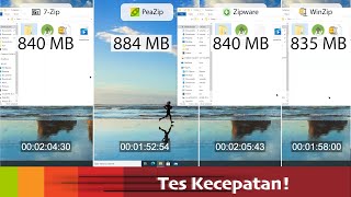 Adu Cepat Aplikasi Zip 7Zip PeaZip Zipware dan Winzip [upl. by Limoli127]