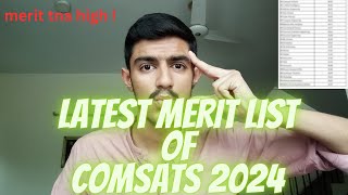 Latest Merit List Of Comsats Univeristy 2024  Life At Comsats University Islamabad [upl. by Glynas]