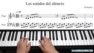 Los sonidos del silencio melodía con acompañamiento Partitura [upl. by Peterman51]