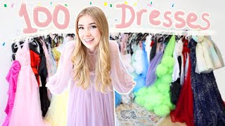 my insane dress collection clear out  trying them all on  GIVEAWAY [upl. by Naeerb516]