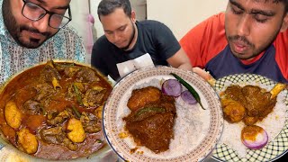 Eating LunchRice amp Spicy Mutton Curry With Friends at Saiful’s House [upl. by Nerual]