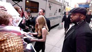 Amanda Seyfried Mamma Mia promoting Red Riding Hood signing autographs E1autographs [upl. by Saucy]