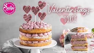 Valentinstagstorte  Herz Naked Cake  Sallys Welt [upl. by Loella]