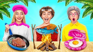 Me vs Grandma Cooking Challenge on Island by Multi DO Challenge [upl. by Namad]