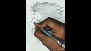 🗿 draw sukuna from jujutsu kaisen  speed art003 😱viral short [upl. by Ayekin220]