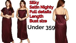 AmazonSatin Nighty With Robe Full details ReviewNight dress [upl. by Ffirahs]