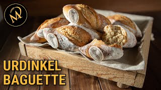 Knusprige UrDinkel Baguette Brötchen  backen mit Dinkel [upl. by Melise]