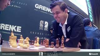 Magnus Carlsen vs Vincent Keymer GRENKE Chess Classic 2024 Round 5 [upl. by Kealey584]