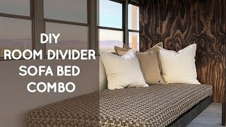 DIY room divider sofa bed combo for a school bus conversion [upl. by Hsatan]