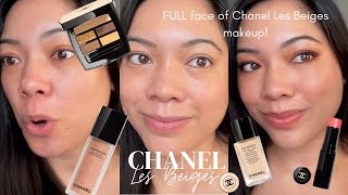 NEW FULL FACE OF CHANEL LES BEIGES MAKEUP Chanel Les Beiges Foundation Blush Eyeshadow Palette [upl. by Daisey]