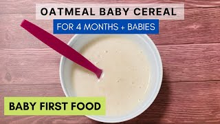 Homemade Oatmeal baby cereal for 4  months old  Baby first cereal  4  month baby food [upl. by Robinette872]