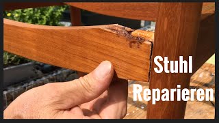 DIY Stuhl selber reparieren Midcentury Stuhl dübeln verleimen und auffrischen [upl. by Camroc]