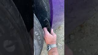 Inside view 11 second Challenger rock guard install 1fastguard dodgechallenger mudguard usa diy [upl. by Myo280]