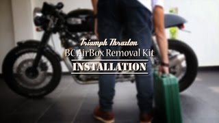 Triumph Thruxton British Customs Airbox Removal Kit Installation [upl. by Osmund]