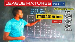 FIXTURES  LEAGUE FIXTURE  STAIRCASE METHOD  IN TAMIL [upl. by Artinek]