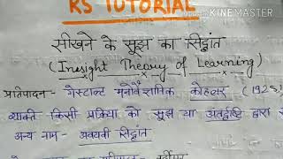 कोहलर का अंतर्दृष्टि या सूझ का सिद्धांतInsight learning theory of kohlerCTET TET [upl. by Imena]