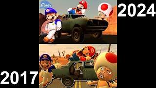 Comparison REMASTERED64 Marios Road Trip SMG4 [upl. by Rori]