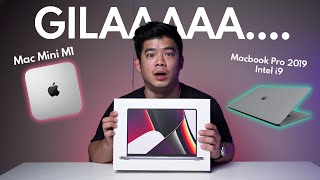 LUAR BIASA Macbook Pro 14quot M1 Pro Unboxing  VS Macbook Pro 16quot i9 amp Mac Mini M1 [upl. by Vergos]