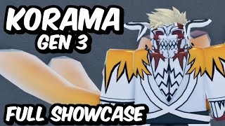 Gen 3 Korama Spirit FULL SHOWCASE  Shindo Life Korama Full Showcase and Review [upl. by Efren]