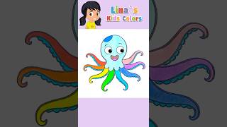 Rainbow Octopus 🐙 Coloring  Kids Songs ✨💖🌟 shorts nurseryrhymes coloring [upl. by Yllek]