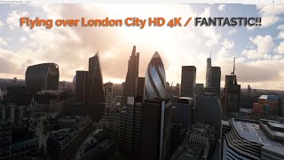 Flying over London City in a FULL HD 4K experience Incredible flight Part2 [upl. by Adnir118]