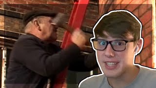 WOW  American Reacts to quotFred Dibnah  Laddering a Chimney pt1quot [upl. by Martita]