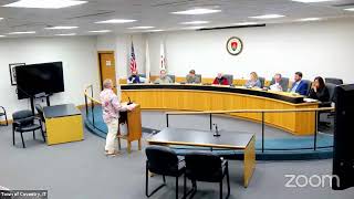 Town of Coventry Town Council Meeting  October 25 2021 Part 2 [upl. by Arocahs]