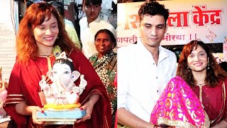 Ankita Lokhande with Mother Spotted Bringing Her Ganpati Bappa Home [upl. by Boorer]