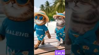 a cat and a cat are vacationing in the Maldivescat catsshortvideo cute [upl. by Flossi795]