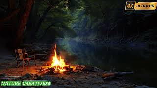 Relaxing Fire and Crickets Sounds Solution To Insomnia  Fire and Crickets Sounds For Sleeping ASMR [upl. by Neryt]