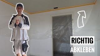 Wände abkleben wie ein Profi Goldband Tutorial Tipp Anleitung  DIY VLOG Baustelle [upl. by Peskoff]