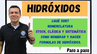 HIDROXIDOS COMO NOMBRAR OBTENCION FORMULACION Y NOMENCLATURA DE HIDROXIDOS STOCK CALSICA ETC [upl. by Michell429]