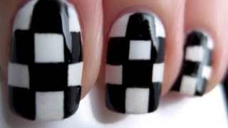 Checker Chic Nails  CutePolish  Disney Style [upl. by Esilrac]