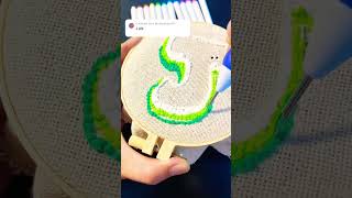 ASMR  Punching Needle Art  Making letter J cup coaster cupcoaster punchneedle youtubehighfive [upl. by Gaspard458]