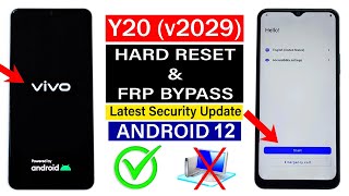 Vivo Y20 v2029 Android 12  Hard Reset amp FRP Bypass without PC [upl. by Jennette]