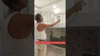 Deco paint apply on children bed construction home house [upl. by Jean-Claude952]