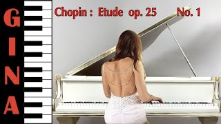 Etüde Op 25 Nr 1 quotSternenregen  Aeolian Harpquot  Chopin  Piano by Gina [upl. by Euqnimod436]