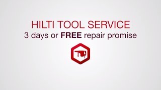 Hilti Tool Service  quot 3 Days or Free quot Tool Repair Time Promise [upl. by Coralie]