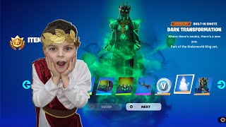 My 10 Year Old Kid Reaction To Me Giving Him NEW Fortnite Tier 100 Battle Pass Skin Unlocking HADES [upl. by Lemkul375]