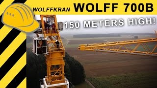 🔥Jobreport WOLFF 700B Towercrane installing 150m Wind Turbine  Wolffkran Windkraft Doku [upl. by Aeresed]