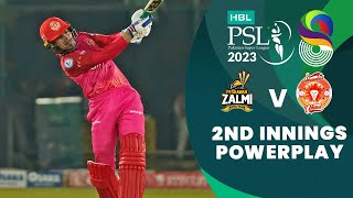 2nd Innings Powerplay  Peshawar Zalmi vs Islamabad United  Match 12  HBL PSL 8  MI2T [upl. by Ellehsyt22]